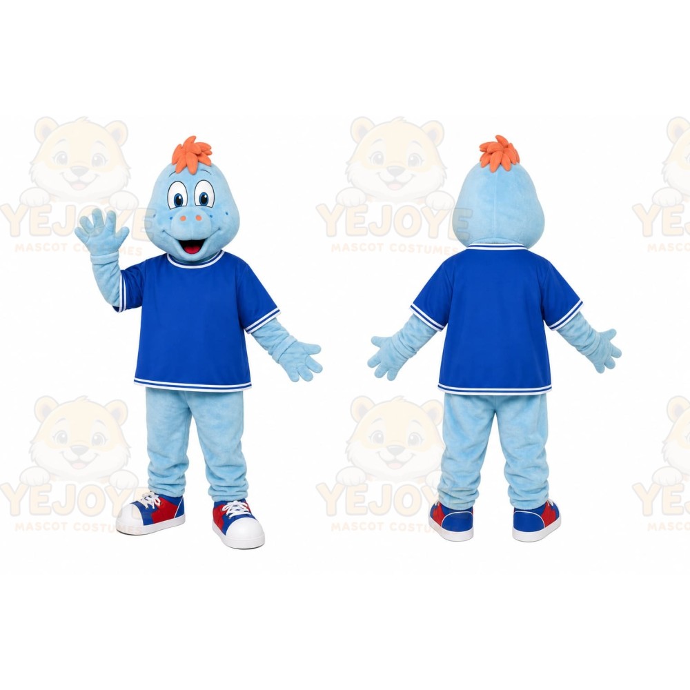 Blue Dinosaur Mascot Costume for Children's Events