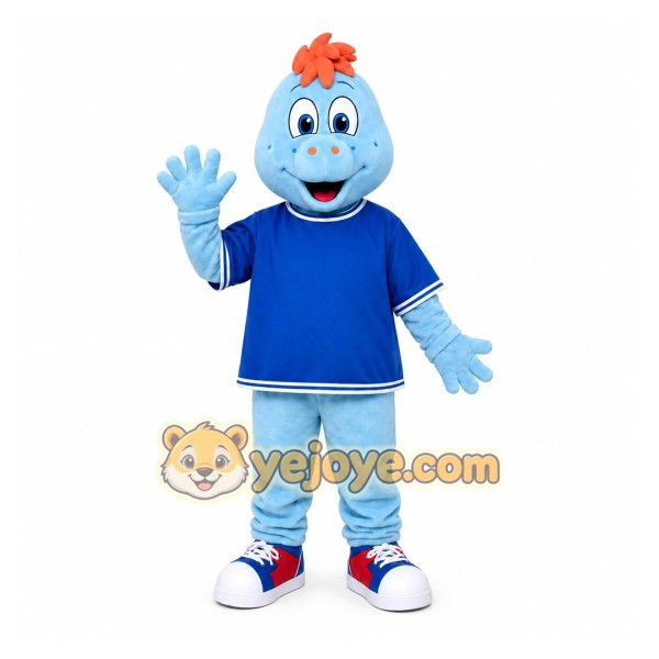 Blue Dinosaur Mascot Costume for Children's Events