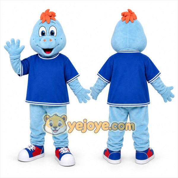 Blue Dinosaur Mascot Costume for Children's Events