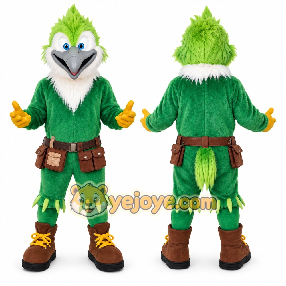 Green Bird Mascot Costume for Events and Promotions Green Bird Mascot Costume for Events and Promotions