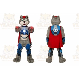 Gray Wolf Superhero Mascot Costume for Events and Promotions