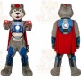 Gray Wolf Superhero Mascot Costume for Events and Promotions