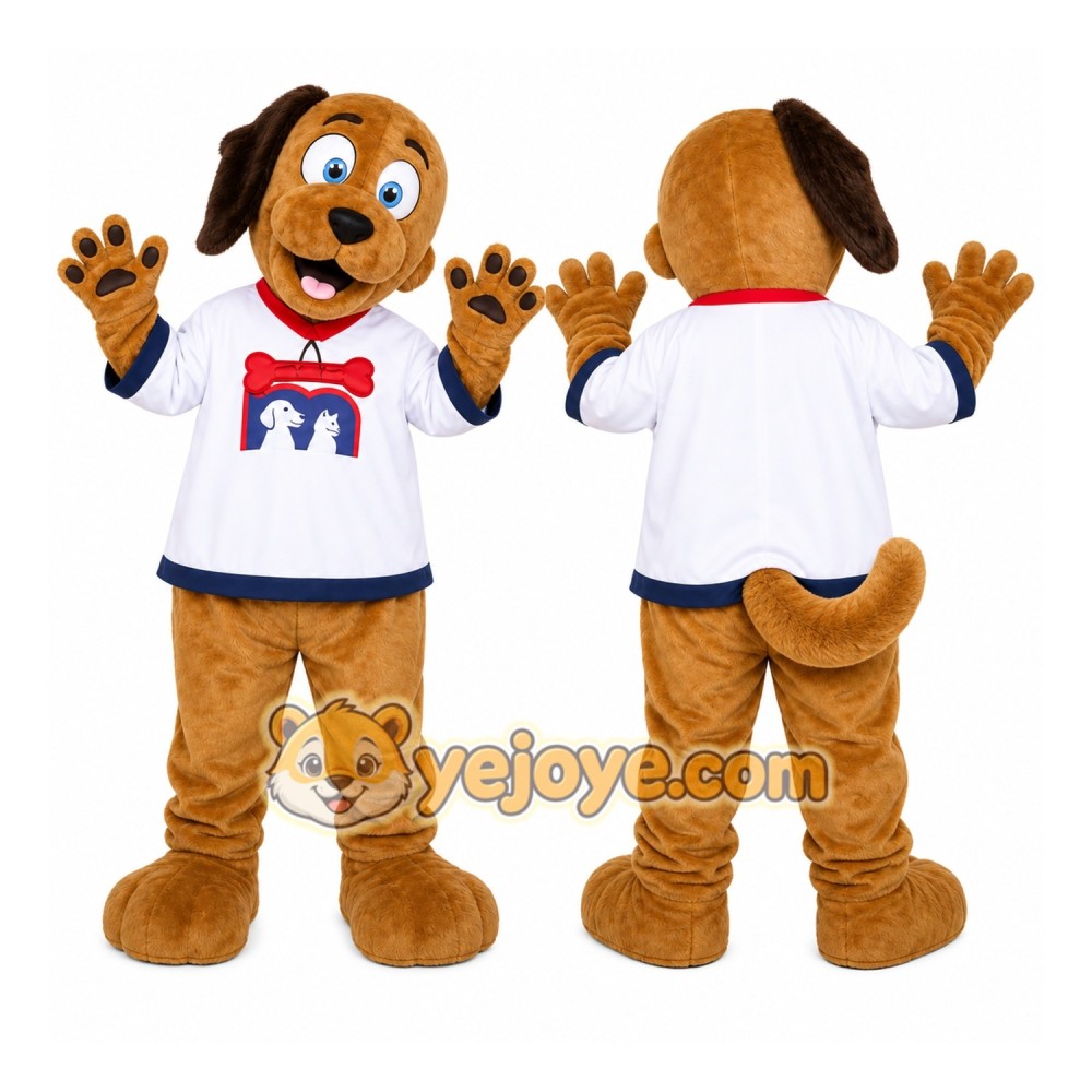 Brown Dog Mascot Costume for Restaurant Promotions Brown Dog Mascot Costume for Restaurant Promotions