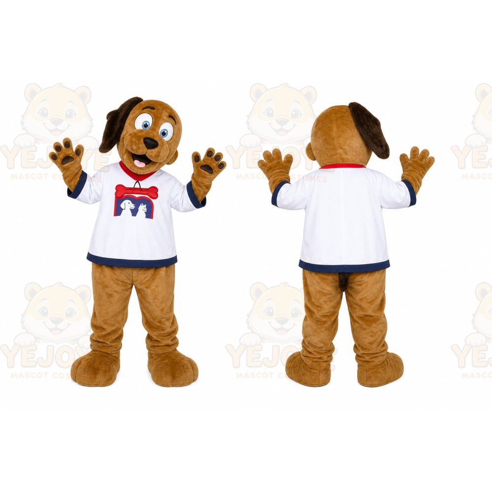 Brown Dog Mascot Costume for Restaurant Promotions