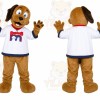 Brown Dog Mascot Costume for Restaurant Promotions
