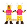 Yellow Reindeer Mascot Costume for Holiday Events