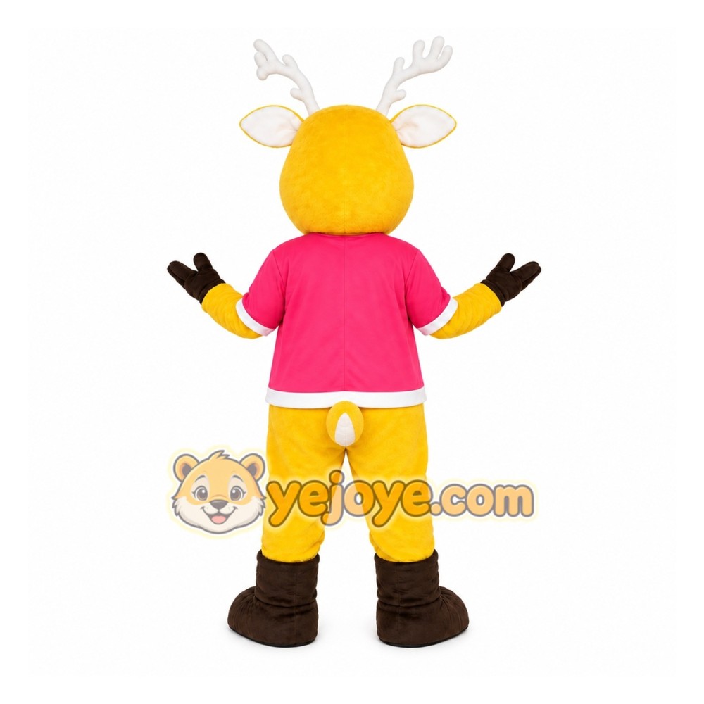 Yellow Reindeer Mascot Costume for Holiday Events