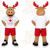 Brown Moose Mascot Costume for Sports Events