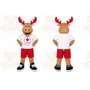 Brown Moose Mascot Costume for Sports Events