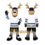 Brown Moose Hockey Player Mascot Costume for Sports Events