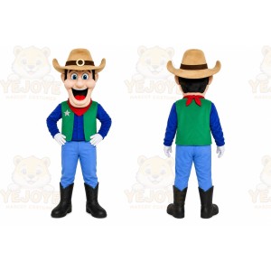 Blue Cowboy Mascot Costume for Events and Promotions
