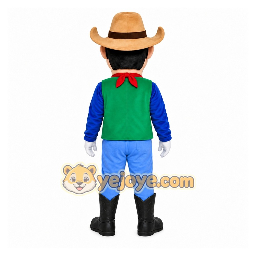 Blue Cowboy Mascot Costume for Events and Promotions