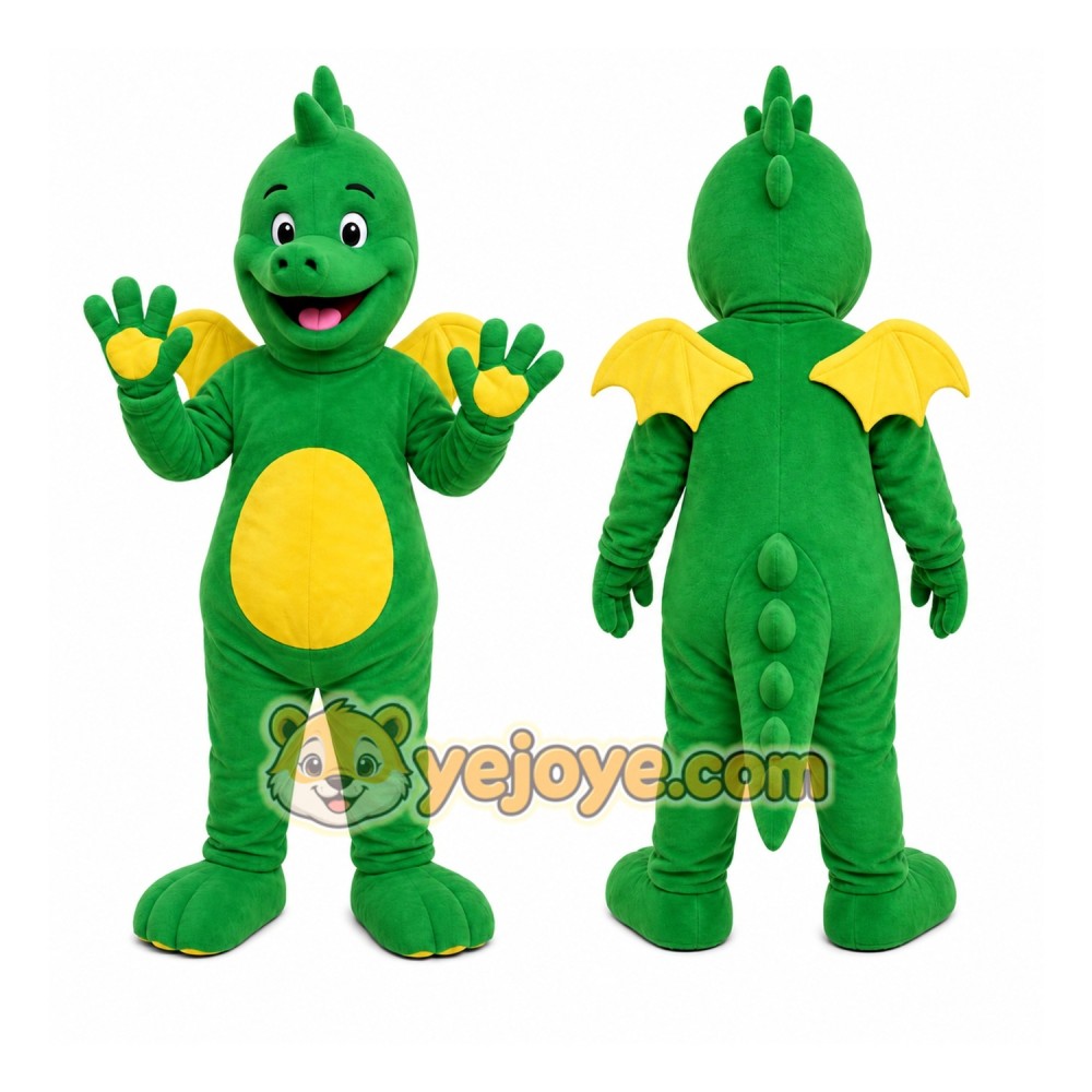 Green Dragon Mascot Costume for Children's Events