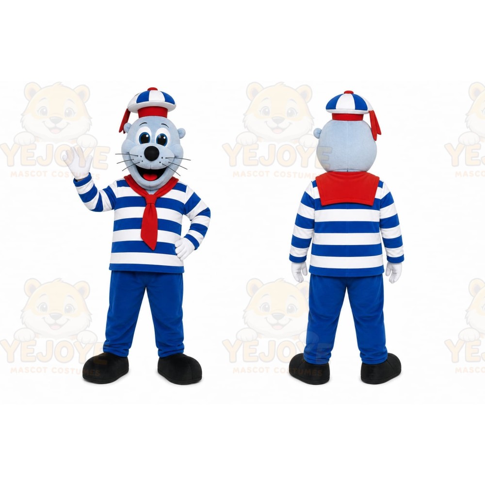 Blue Seal Mascot Costume for Restaurant Promotions