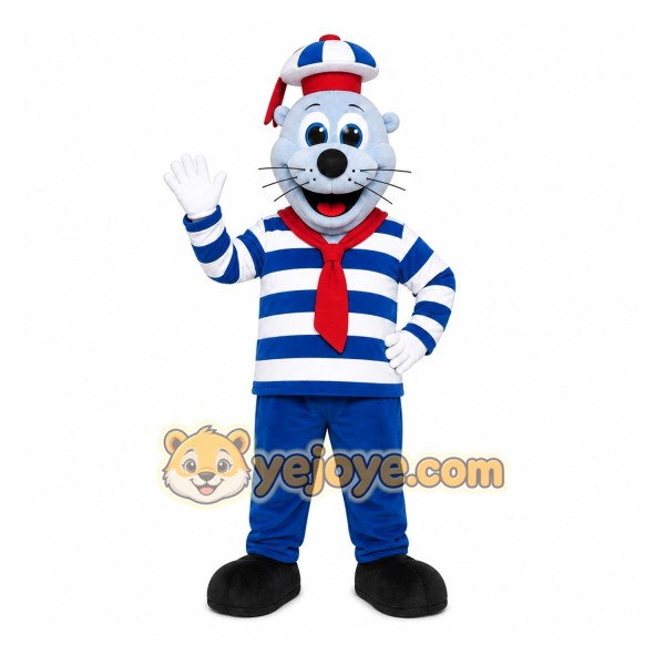 Blue Seal Mascot Costume for Restaurant Promotions