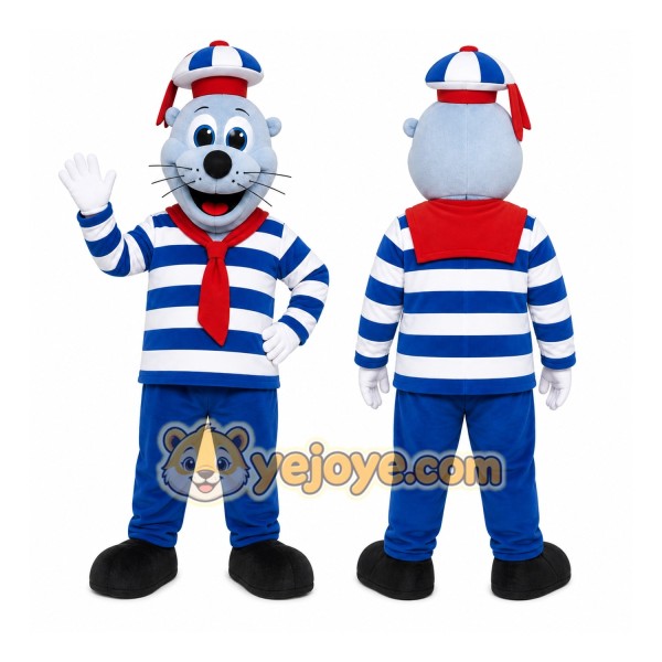 Blue Seal Mascot Costume for Restaurant Promotions