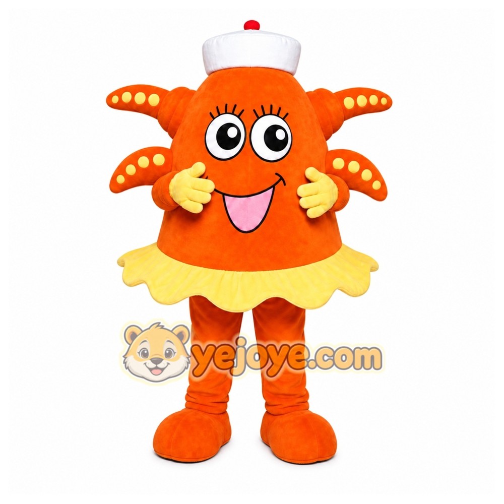 Orange Octopus Mascot Costume for Children's Events