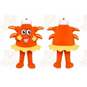 Orange Octopus Mascot Costume for Children's Events