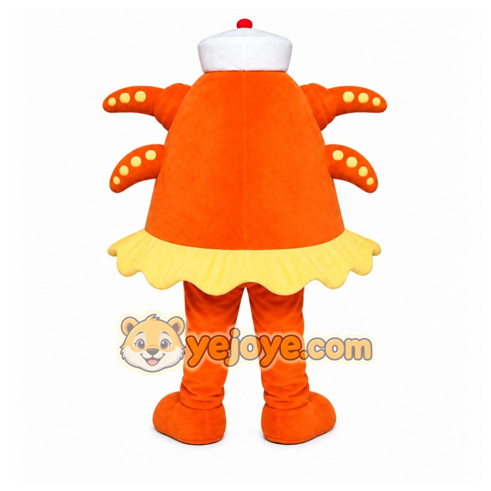 Orange Octopus Mascot Costume for Children's Events