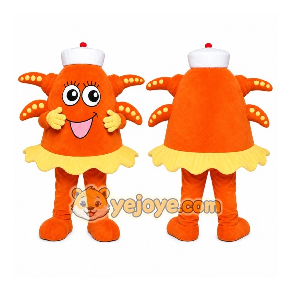 Orange Octopus Mascot Costume for Children's Events