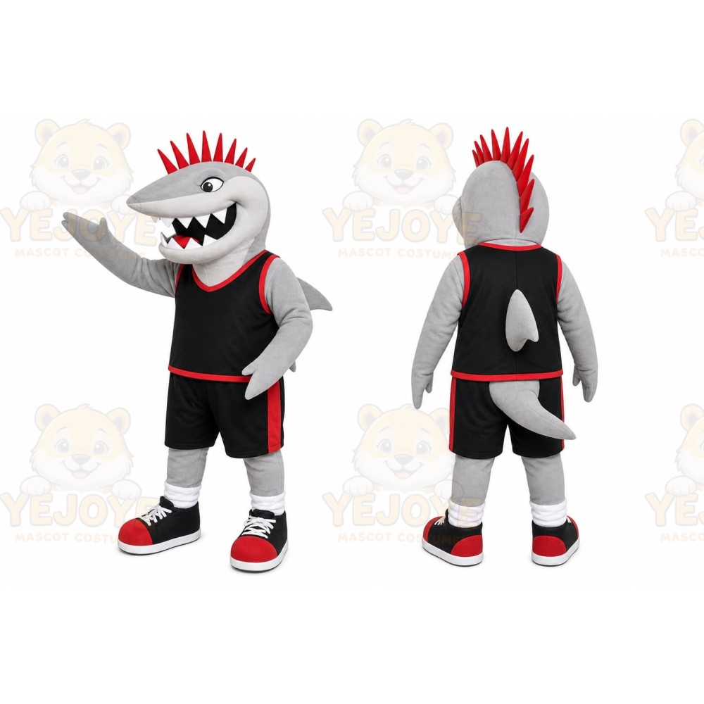Gray Shark Mascot Costume for Sports Events
