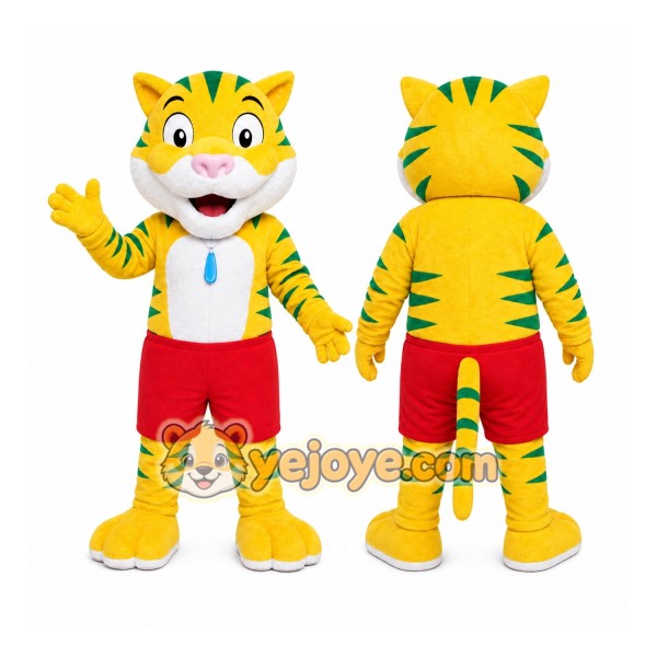 Yellow Tiger Mascot Costume for Children's Events