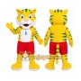 Yellow Tiger Mascot Costume for Children's Events