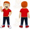 Red Boy Mascot Costume for Children's Events