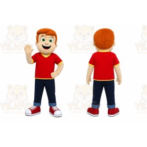 Red Boy Mascot Costume for Children's Events
