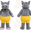 Gray Hippopotamus Mascot Costume for Children's Events