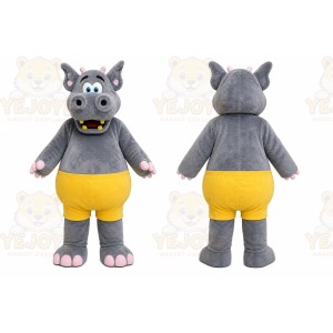 Gray Hippopotamus Mascot Costume for Children's Events