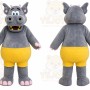 Gray Hippopotamus Mascot Costume for Children's Events