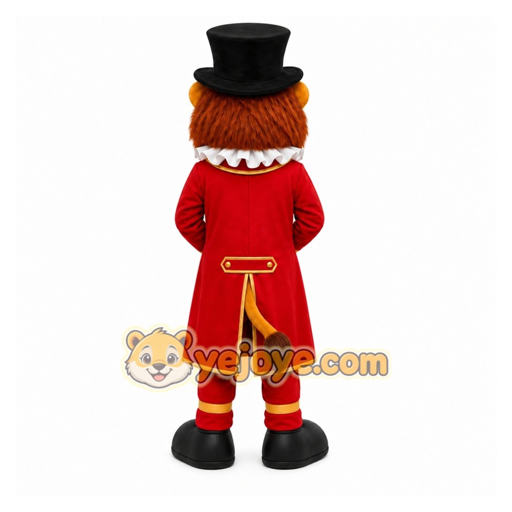 Red Lion Ringmaster Mascot Costume for Events and Promotions Red Lion Ringmaster Mascot Costume for Events and Promotions