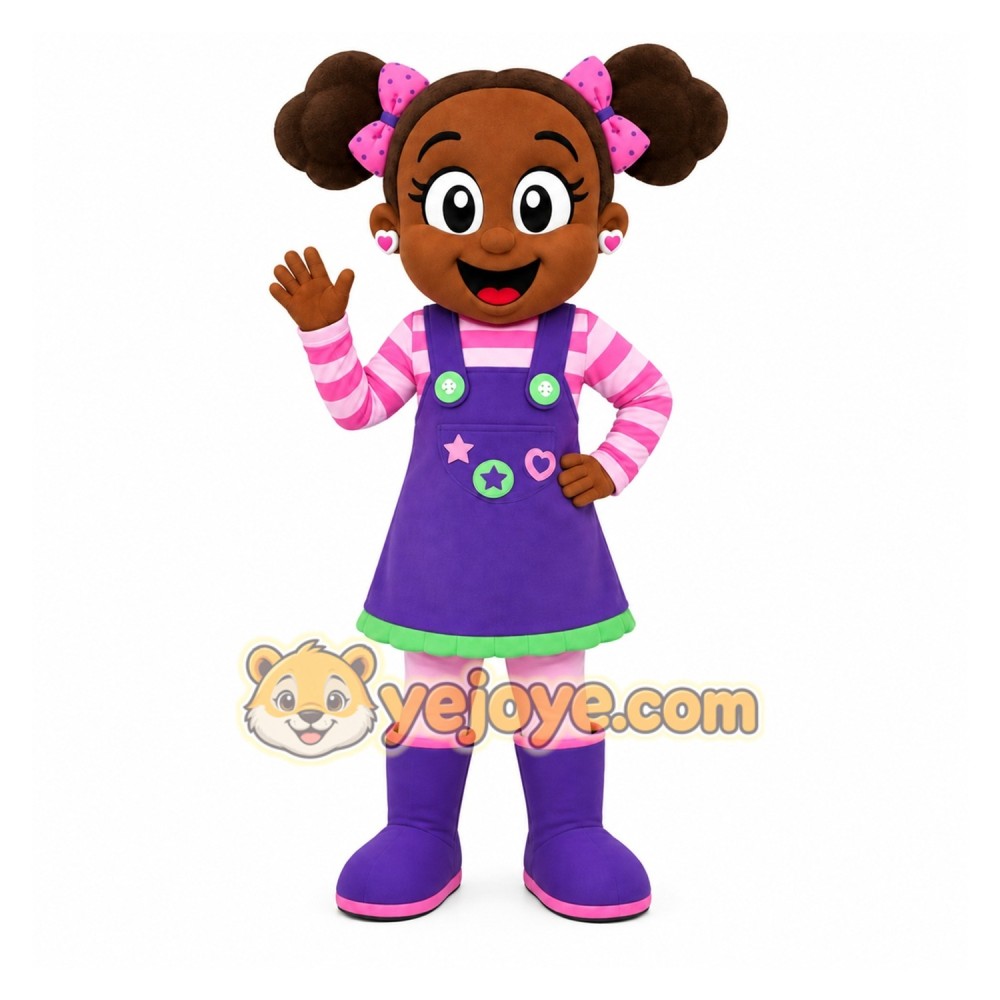 Purple Girl Character Mascot Costume for Events and Promotions Purple Girl Character Mascot Costume for Events and Promotions
