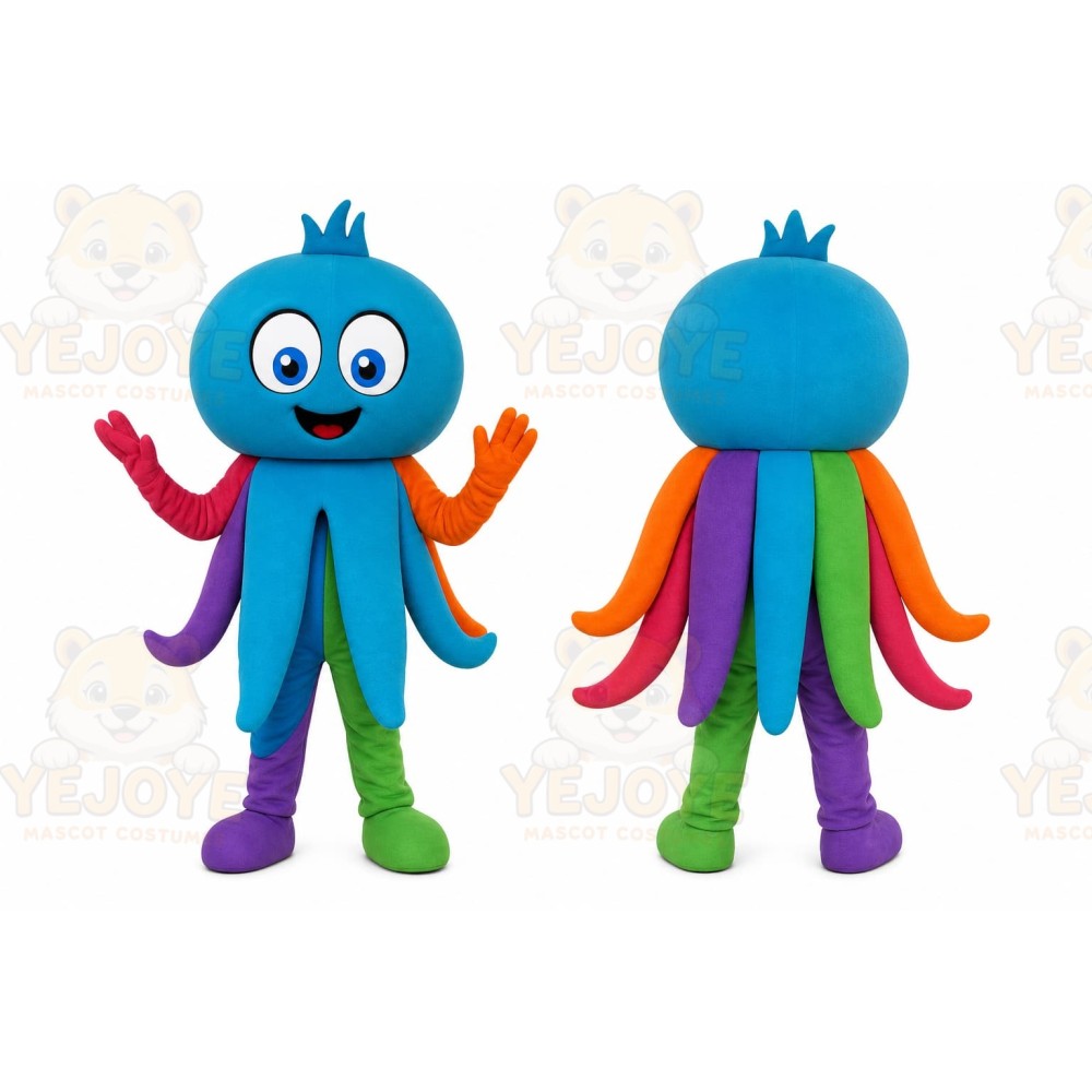 Blue Octopus Mascot Costume for Events and Promotions