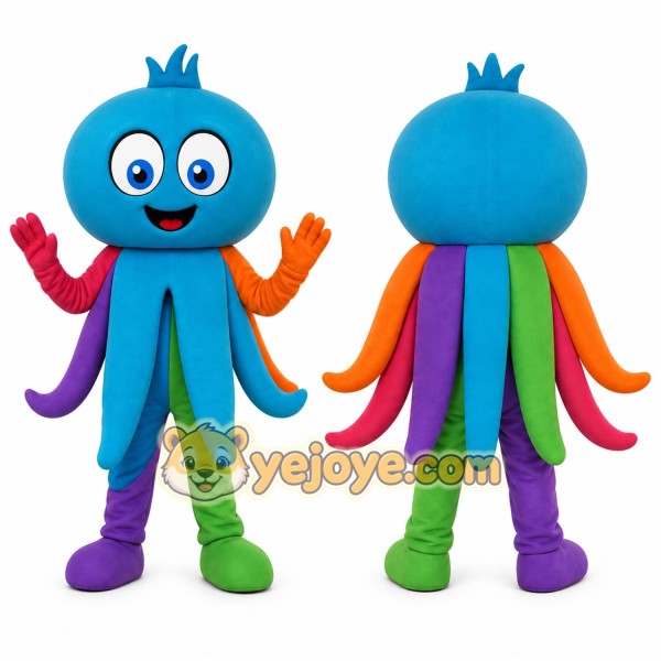 Blue Octopus Mascot Costume for Events and Promotions