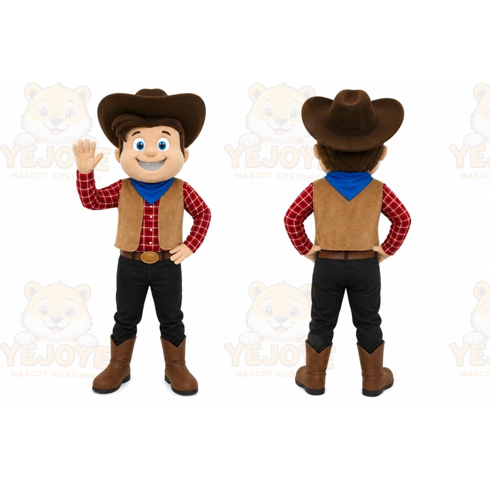 Brown Cowboy Mascot Costume for Events and Promotions