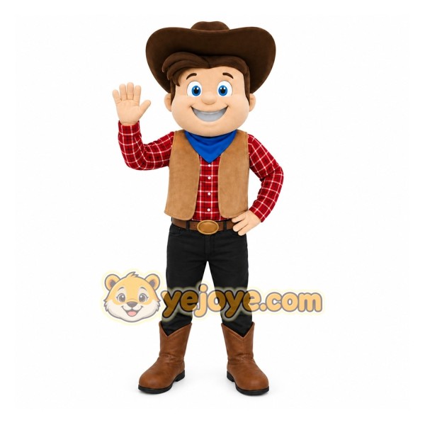 Brown Cowboy Mascot Costume for Events and Promotions