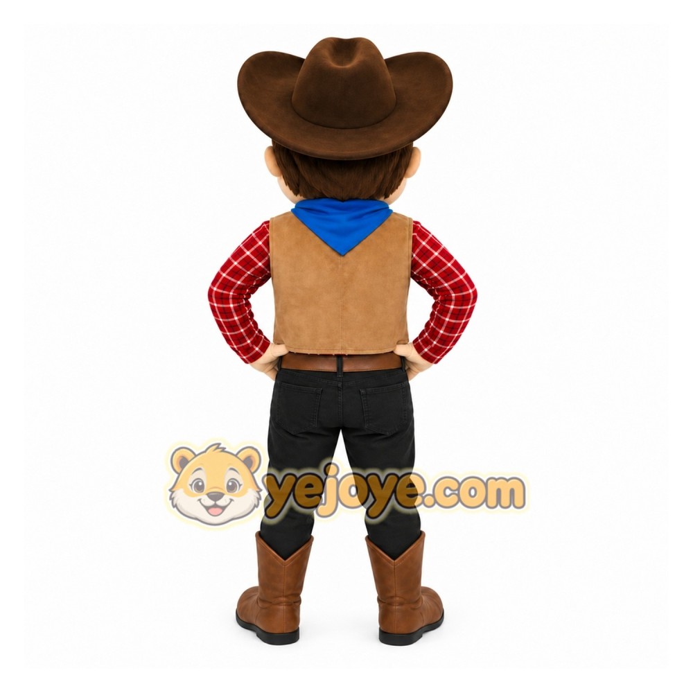 Brown Cowboy Mascot Costume for Events and Promotions Brown Cowboy Mascot Costume for Events and Promotions