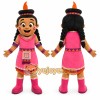 Pink Tribal Girl Mascot Costume for Events and Promotions