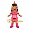 Pink Tribal Girl Mascot Costume for Events and Promotions