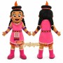 Pink Tribal Girl Mascot Costume for Events and Promotions