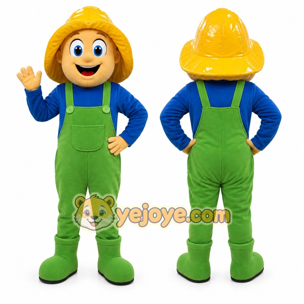 Yellow Construction Worker Mascot Costume for Events and Promotions Yellow Construction Worker Mascot Costume for Events and Promotions