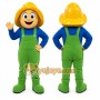 Yellow Construction Worker Mascot Costume for Events and Promotions