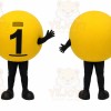 Yellow Number Ball Mascot Costume for Events and Promotions