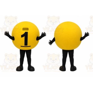 Yellow Number Ball Mascot Costume for Events and Promotions