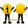 Yellow Number Ball Mascot Costume for Events and Promotions