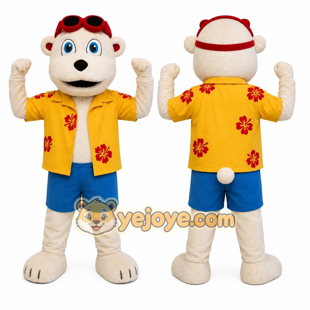 Yellow Polar Bear Mascot Costume for Events and Promotions Yellow Polar Bear Mascot Costume for Events and Promotions