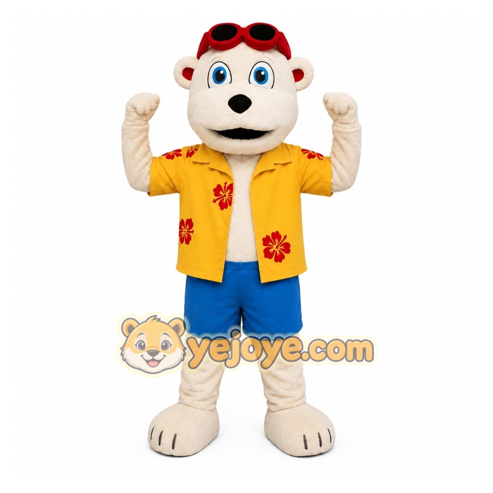 Yellow Polar Bear Mascot Costume for Events and Promotions Yellow Polar Bear Mascot Costume for Events and Promotions