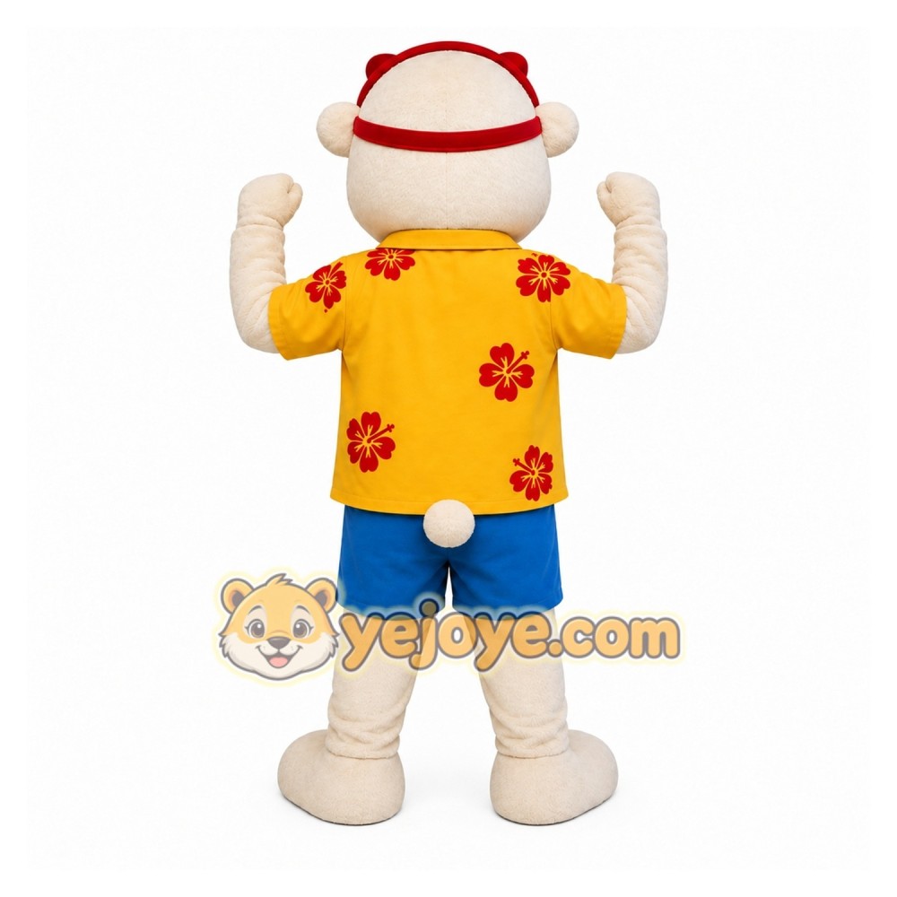Yellow Polar Bear Mascot Costume for Events and Promotions Yellow Polar Bear Mascot Costume for Events and Promotions